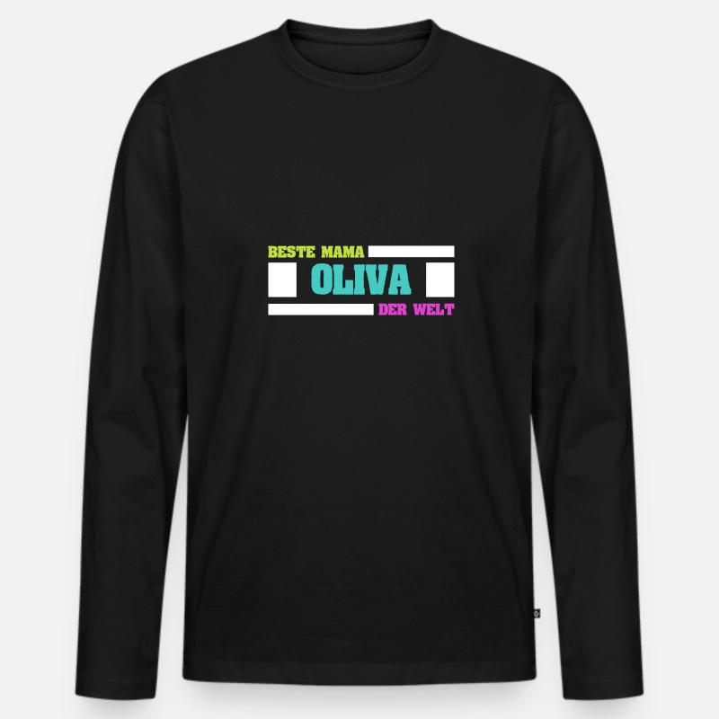 Geschenk für Oliva - Männer Premium Bio Langarmshirt - Schwarz
