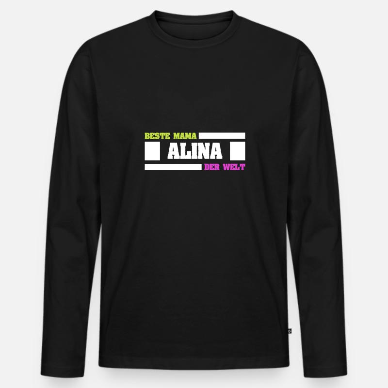 Mutter Alina - Männer Premium Bio Langarmshirt - Schwarz