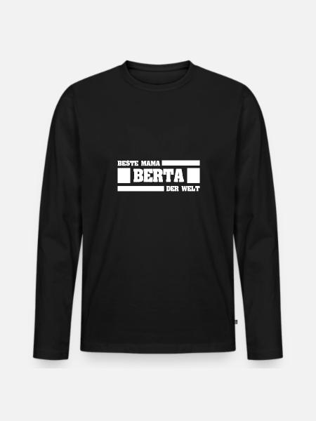 Berta als Mutter - Männer Premium Bio Langarmshirt - Schwarz