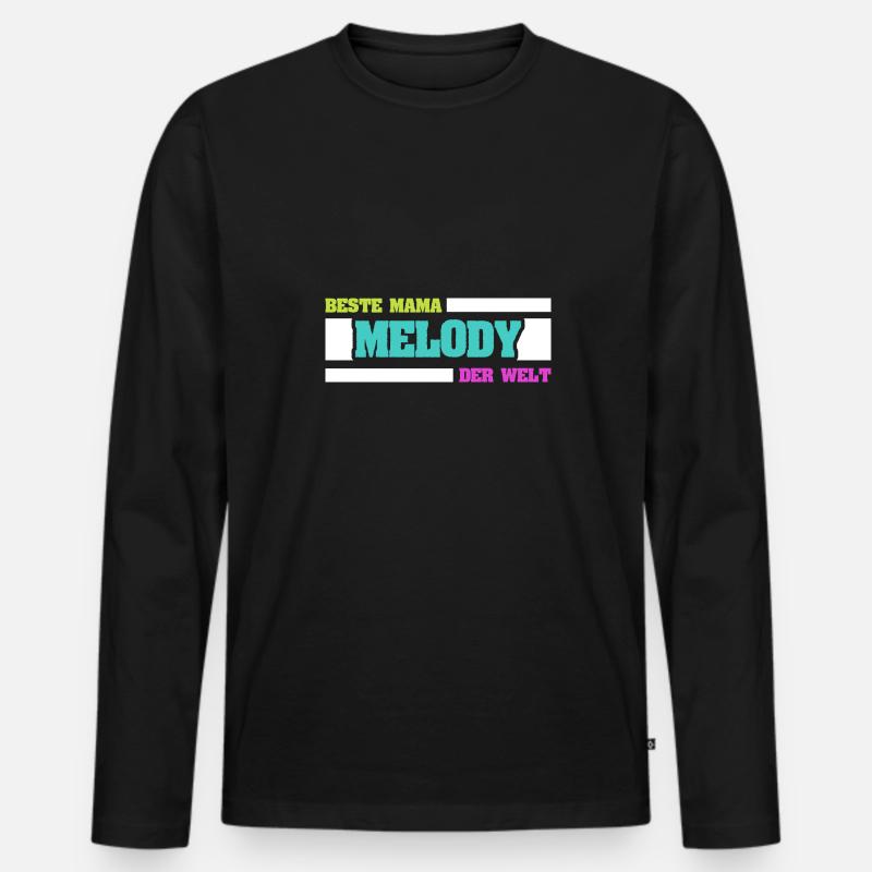 Melody als Mutter - Männer Premium Bio Langarmshirt - Schwarz