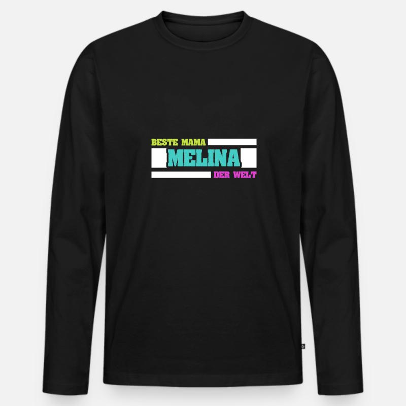 Melina - Männer Premium Bio Langarmshirt - Schwarz