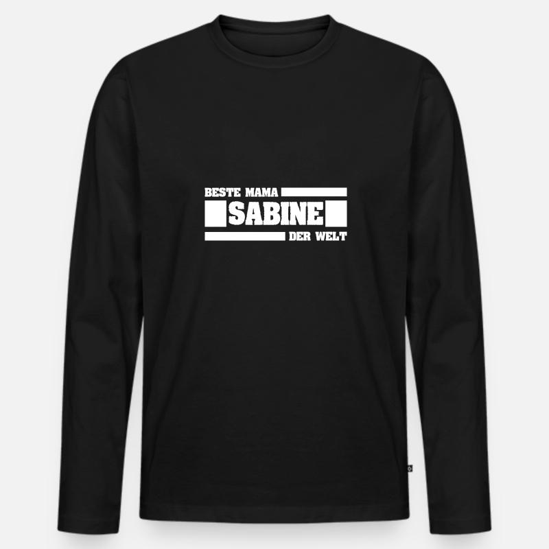 Sabine als Mutter - Männer Premium Bio Langarmshirt - Schwarz