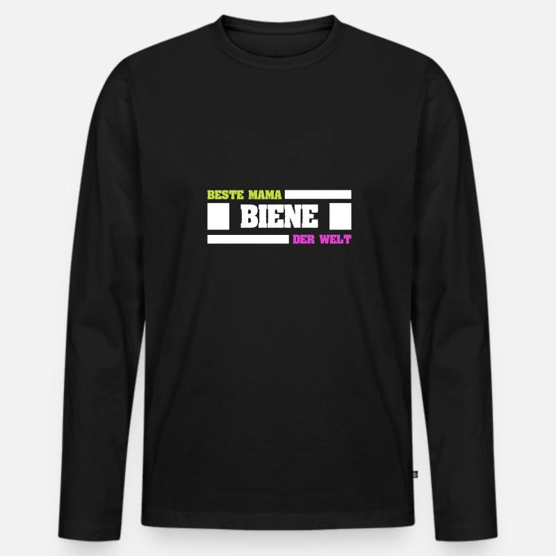 Mutter Biene - Männer Premium Bio Langarmshirt - Schwarz