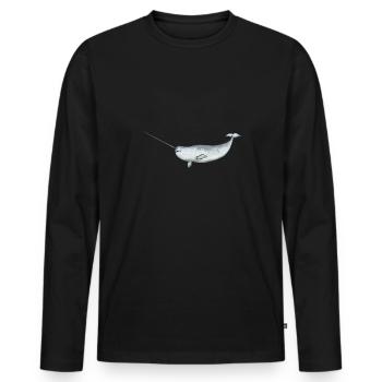 Narwhal Unicorn Whale - Men's Premium Organic Long Sleeve Shirt - black - Front - Nico (187cm)