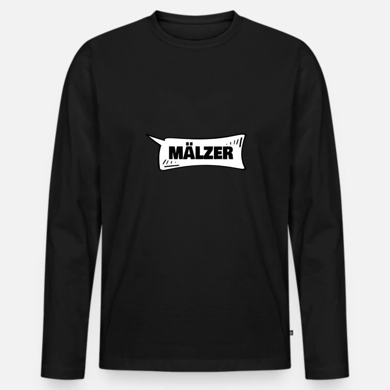 Mälzer als Sprechblase - Männer Premium Bio Langarmshirt - Schwarz