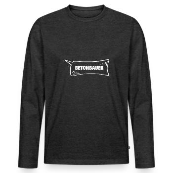 Concrete worker - Men's Premium Organic Long Sleeve Shirt - heather anthracite - Front - Nico (187cm)
