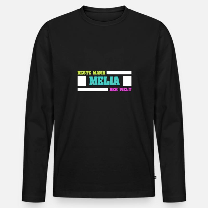 Mutter Melia - Männer Premium Bio Langarmshirt - Schwarz