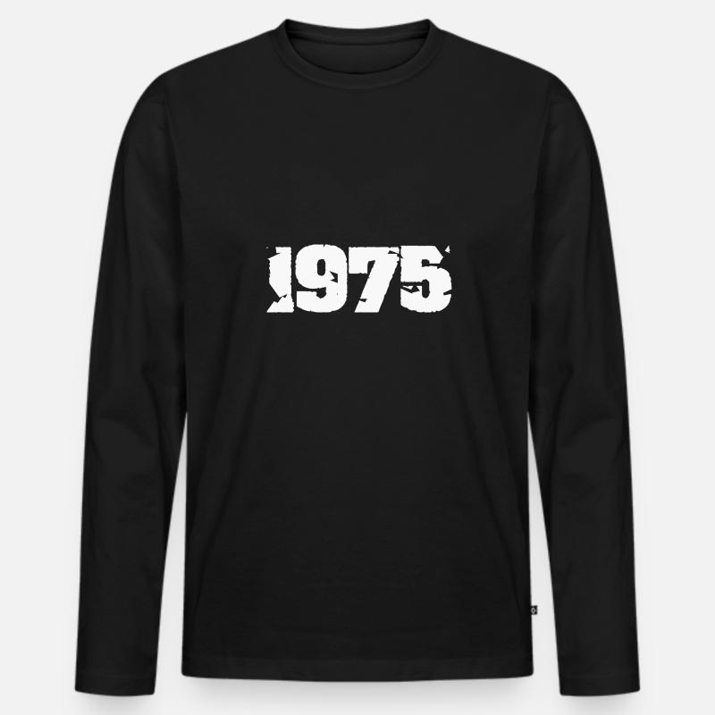 1975 - Männer Premium Bio Langarmshirt - Schwarz