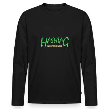 Luxembourg - Men's Premium Organic Long Sleeve Shirt - black - Front - Nico (187cm)