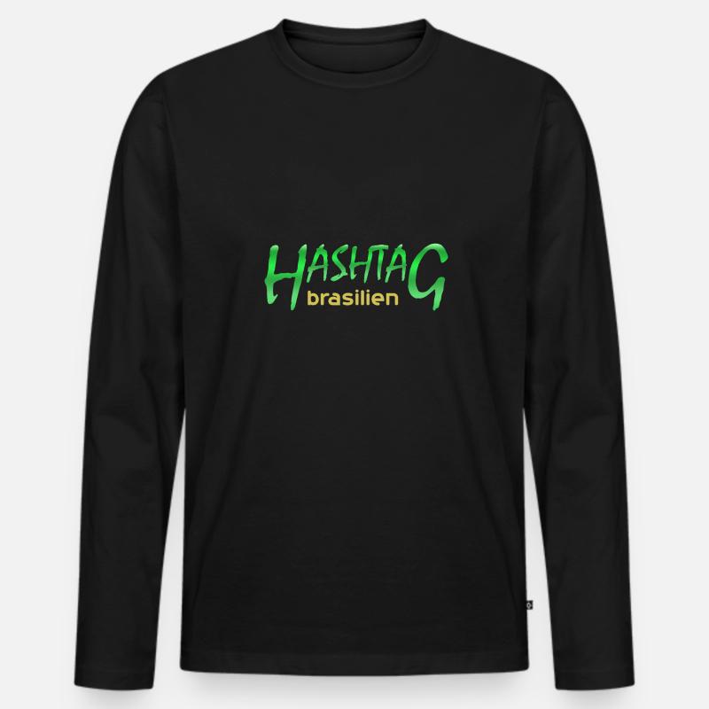 brasilien - Männer Premium Bio Langarmshirt - Schwarz