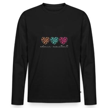 Secrétaire, Adjointe administrative, Commis de bureau - T-shirt manches longues Premium bio Homme - noir - Devant - Nico (187cm)