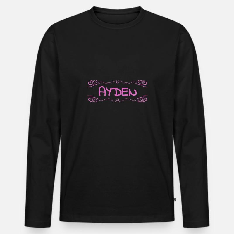 Ayden als Name - Männer Premium Bio Langarmshirt - Schwarz