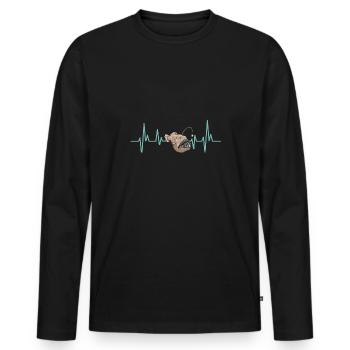 Poisson-grenouille Pêcheur en haute mer Pêcheur à la ligne - T-shirt manches longues Premium bio Homme - noir - Devant - Nico (187cm)
