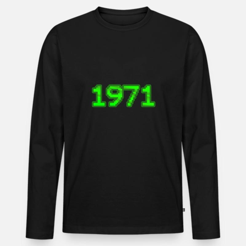 1971 - Männer Premium Bio Langarmshirt - Schwarz
