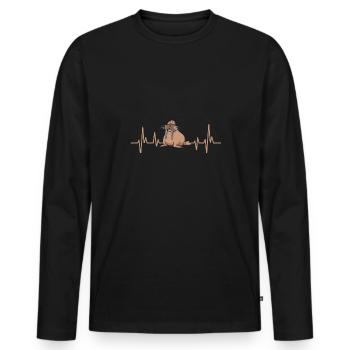 Walross - Männer Premium Bio Langarmshirt - Schwarz - Vorne - Nico (187cm)