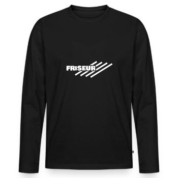 Arbeitsplatz Friseur - Männer Premium Bio Langarmshirt - Schwarz - Vorne - Nico (187cm)