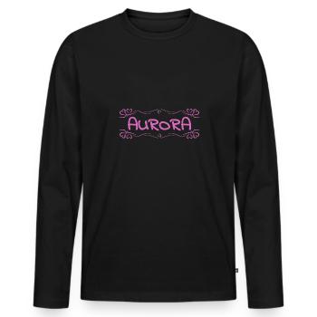 Name: Aurora - Men's Premium Organic Long Sleeve Shirt - black - Front - Nico (187cm)