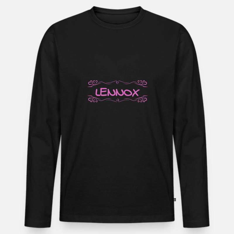 Name Lennox - Männer Premium Bio Langarmshirt - Schwarz