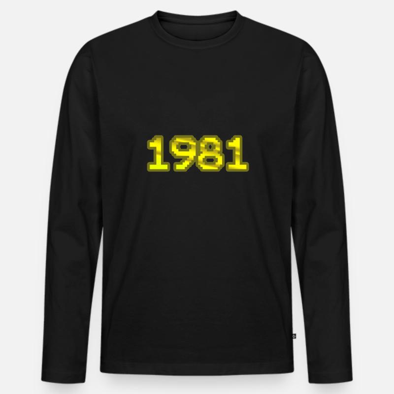 Nerd 1981 - Männer Premium Bio Langarmshirt - Schwarz