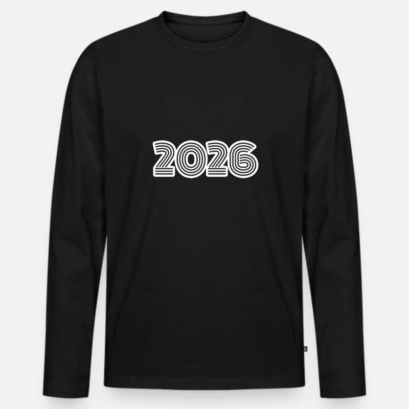 2026 - Männer Premium Bio Langarmshirt - Schwarz