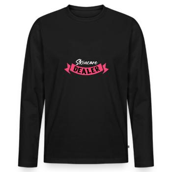 Skincare Dealer Aesthetician Beauty Therapist - Men's Premium Organic Long Sleeve Shirt - black - Front - Nico (187cm)