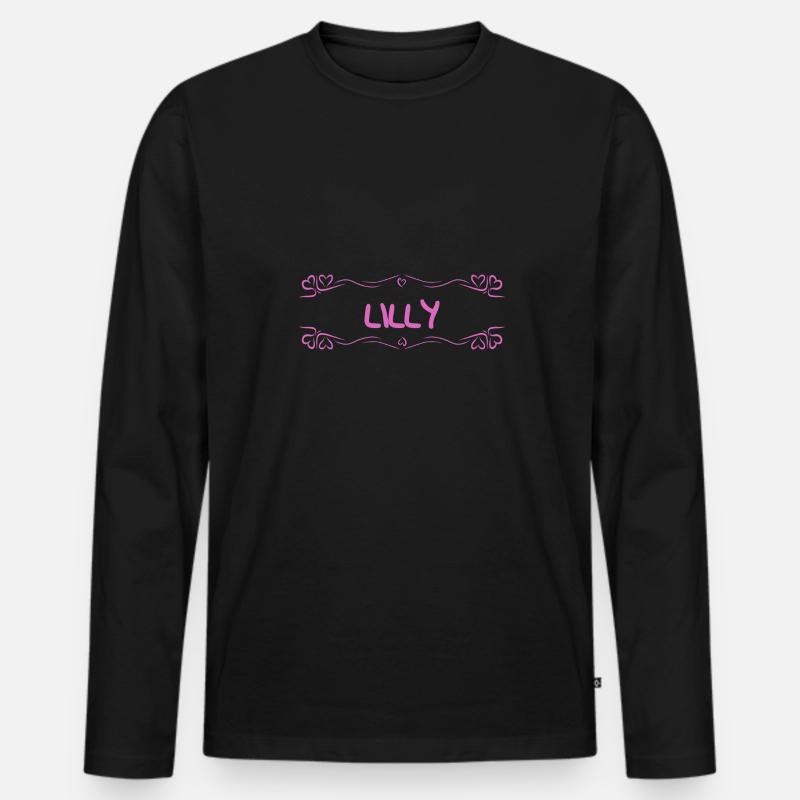 Name Lilly - Männer Premium Bio Langarmshirt - Schwarz