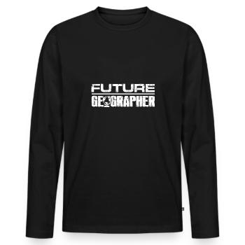 Geographer Future Geographer - Men's Premium Organic Long Sleeve Shirt - black - Front - Nico (187cm)
