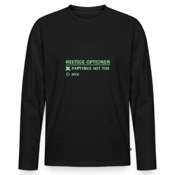tim - Männer Premium Bio Langarmshirt - Schwarz - Vorne - Nico (187cm)