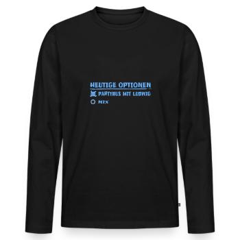 ludwig - Männer Premium Bio Langarmshirt - Schwarz - Vorne - Nico (187cm)