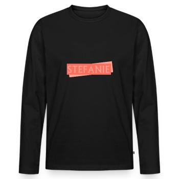 Schild Stefanie - Männer Premium Bio Langarmshirt - Schwarz - Vorne - Nico (187cm)