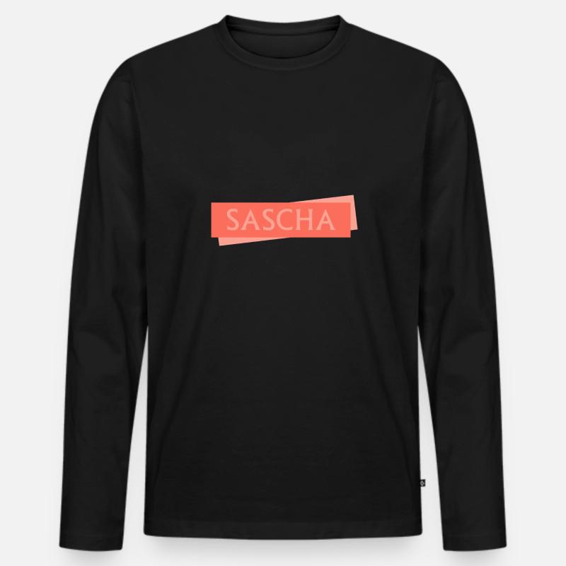 Schild SASCHA Sascha - Männer Premium Bio Langarmshirt - Schwarz