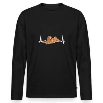 Chow Chow Hund - Männer Premium Bio Langarmshirt - Schwarz - Vorne - Nico (187cm)