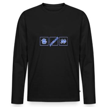 Geburt Adrian - Männer Premium Bio Langarmshirt - Schwarz - Vorne - Nico (187cm)