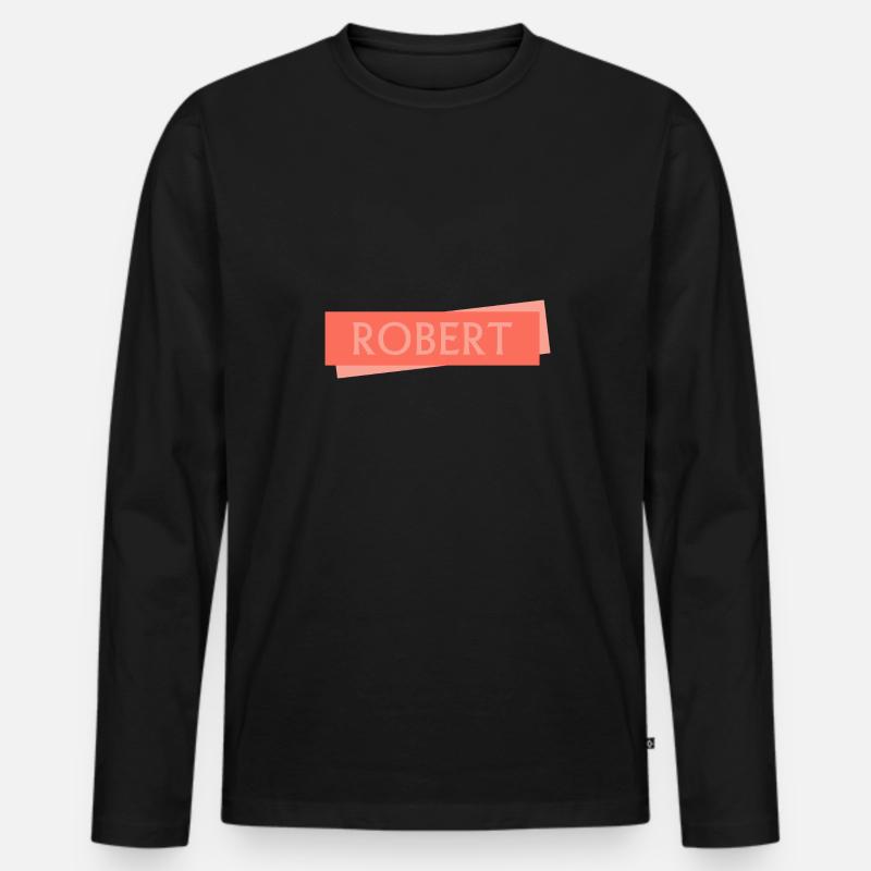 ROBERT Robert - Männer Premium Bio Langarmshirt - Schwarz