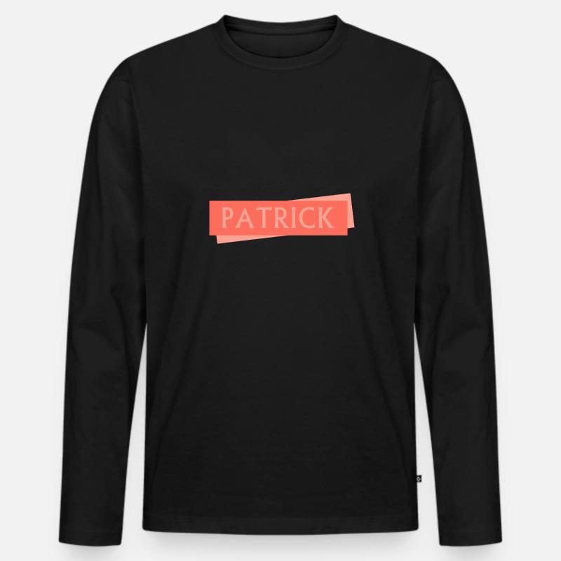 Name Patrick - Männer Premium Bio Langarmshirt - Schwarz
