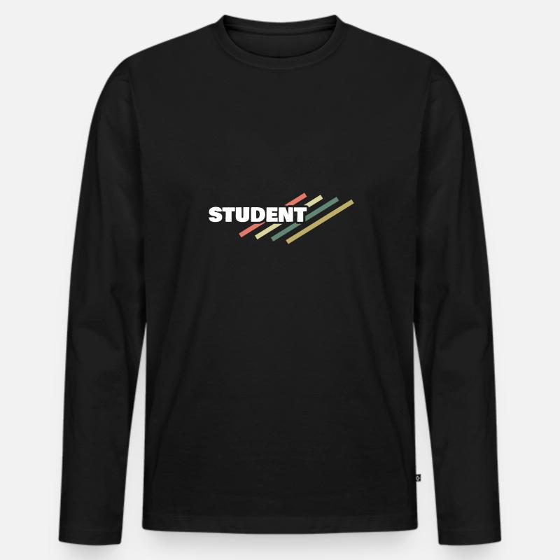 Student als Arbeitsplatz - Männer Premium Bio Langarmshirt - Schwarz