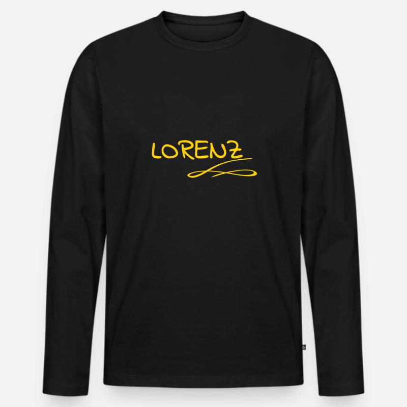Lorenz - Männer Premium Bio Langarmshirt - Schwarz