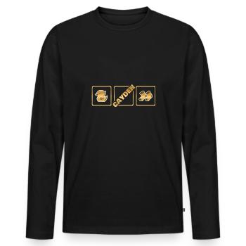 Geburt Cayden - Männer Premium Bio Langarmshirt - Schwarz - Vorne - Nico (187cm)
