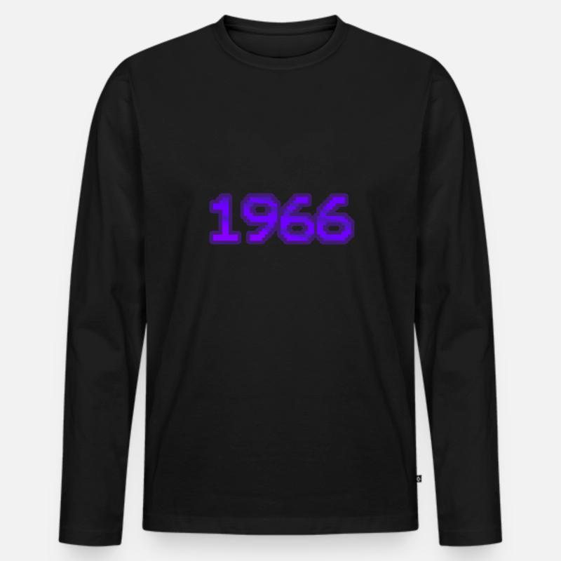 Nerd 1966 - Männer Premium Bio Langarmshirt - Schwarz