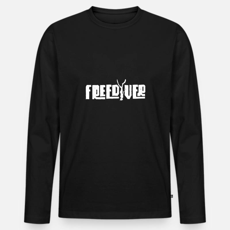 Freediver Scubadiving - Männer Premium Bio Langarmshirt - Schwarz
