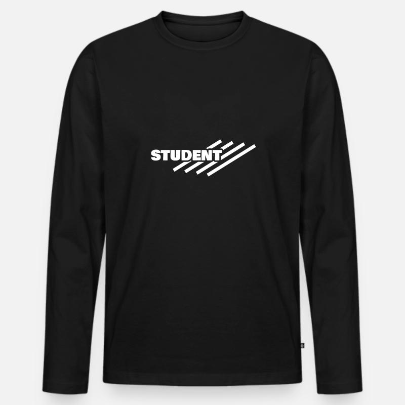 Student als Arbeitsplatz - Männer Premium Bio Langarmshirt - Schwarz