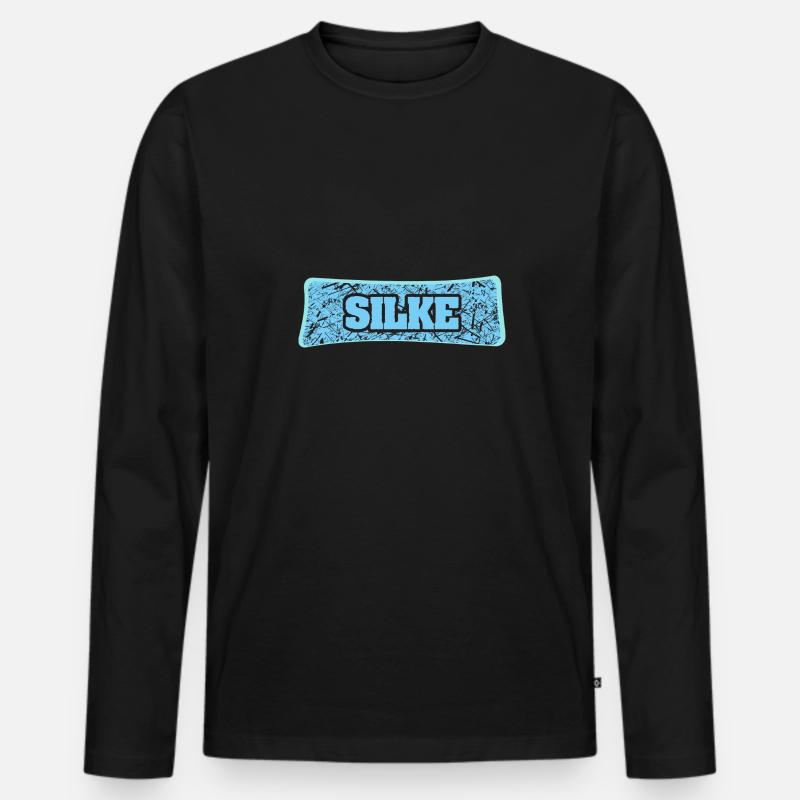 Silke als Name - Männer Premium Bio Langarmshirt - Schwarz