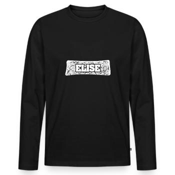 Cadeau pour Elise - T-shirt manches longues Premium bio Homme - noir - Devant - Nico (187cm)