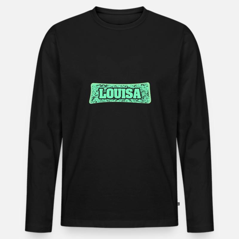 Louisa - Männer Premium Bio Langarmshirt - Schwarz