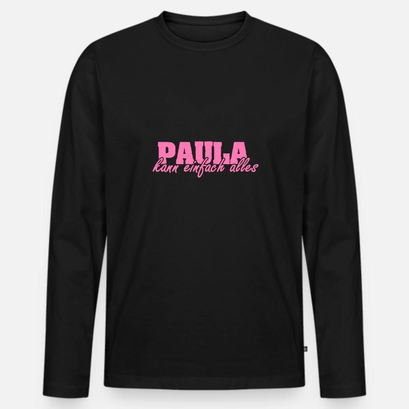 Spruch Paula - Männer Premium Bio Langarmshirt - Schwarz