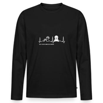 Irish Soft Coated Wheaten Terrier - Männer Premium Bio Langarmshirt - Schwarz - Vorne - Nico (187cm)