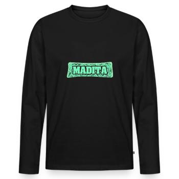Madita comme nom de naissance - T-shirt manches longues Premium bio Homme - noir - Devant - Nico (187cm)