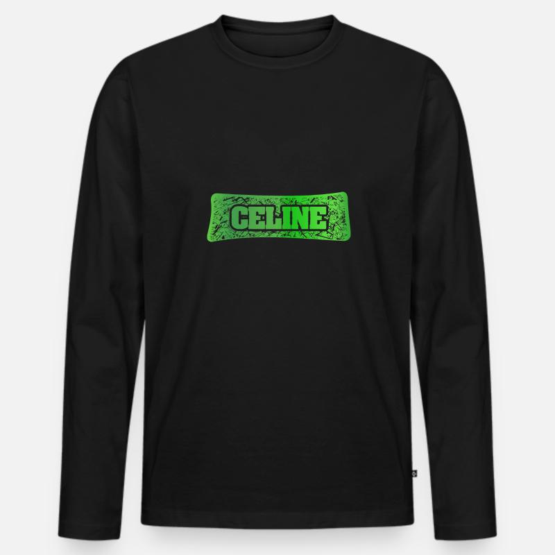 Celine als Vorname - Männer Premium Bio Langarmshirt - Schwarz