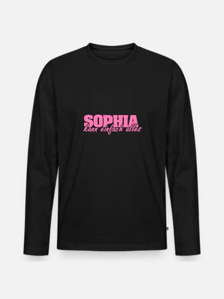 Cadeau pour Sophia - T-shirt manches longues Premium bio Homme - noir