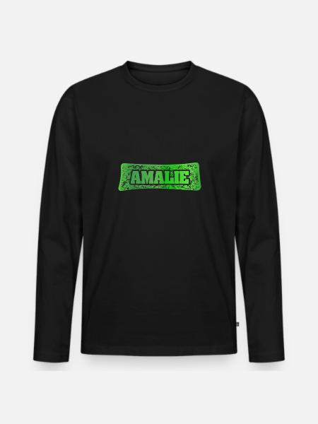 Amalie as a first name - Men's Premium Organic Long Sleeve Shirt - black
